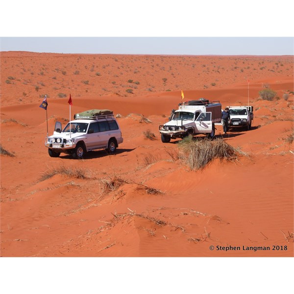 There were a number of times we were trapped by live, very soft dunes that at one stage took us 30 minutes of foot to find a way out of this mess