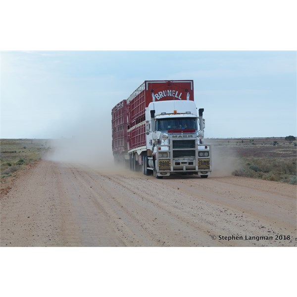 You will encounter Road Trains on both Tracks - this was on the Birdsville Track