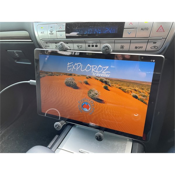 ExplorOz Traveller on a 10" Lenovo Tablet in a Prado VX 2021