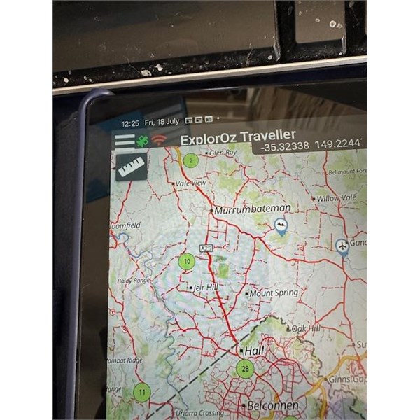 Tablet showing red icon