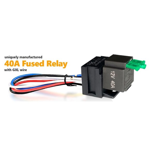 12V 40A Fused Relay connected to an ignition active supply.