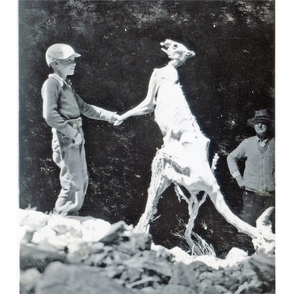 Trevor and Cyril Gurney in a cave.