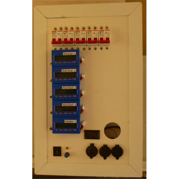 Double pole DC solar isolators and panel monitors.