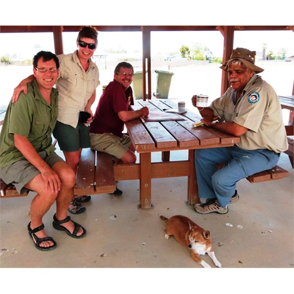 Sharing a coffee with Don and other friends in 2012.