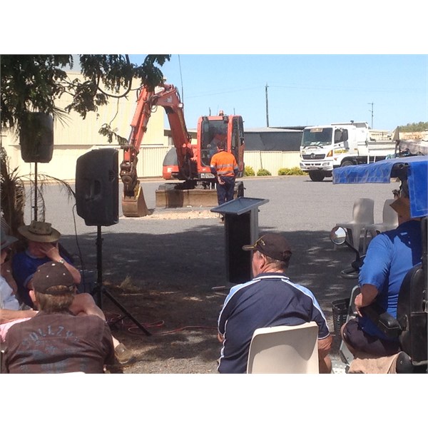 Breaking up the site for sod turning.