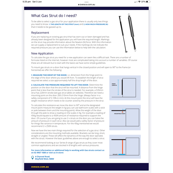 Calculating Gas Strut Pressure