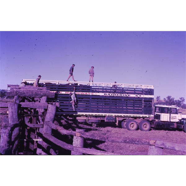 Loading Buntine Roadways double deckers @ Newry Station NT - 1971