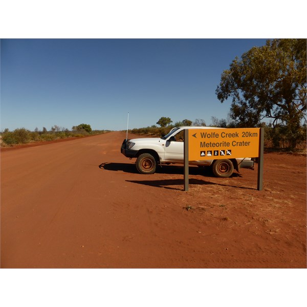 Wolf Creek Crater Sign 2014