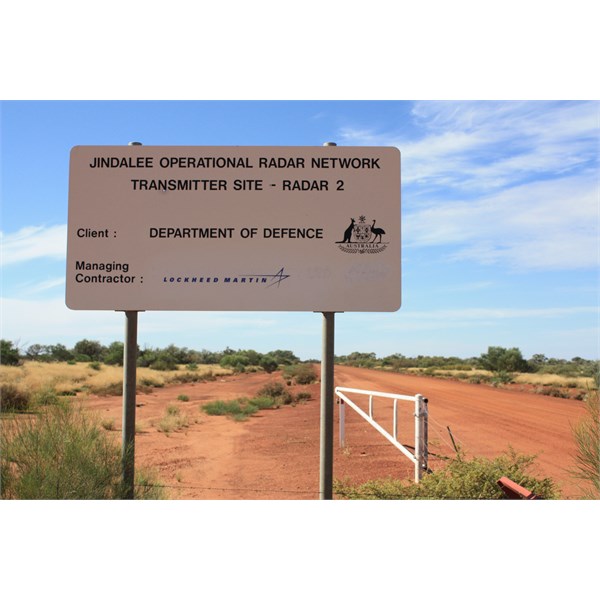 Sign at start of track to Location 2