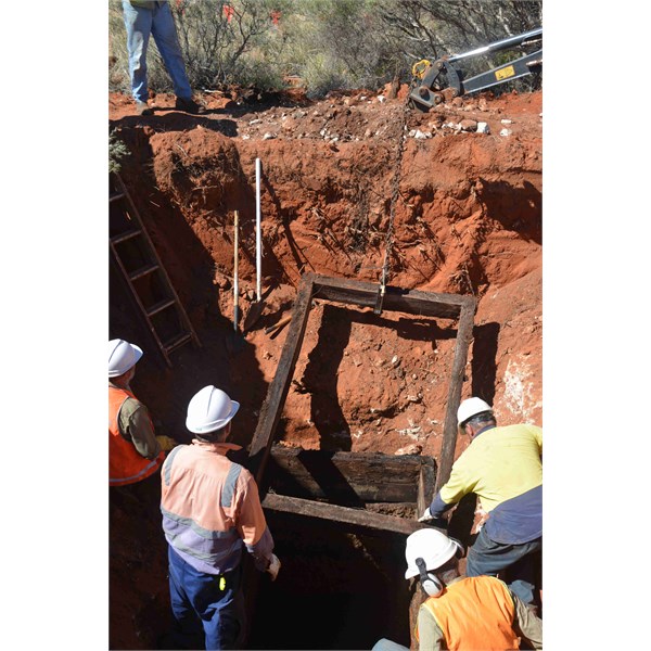 Demolition of old well walls