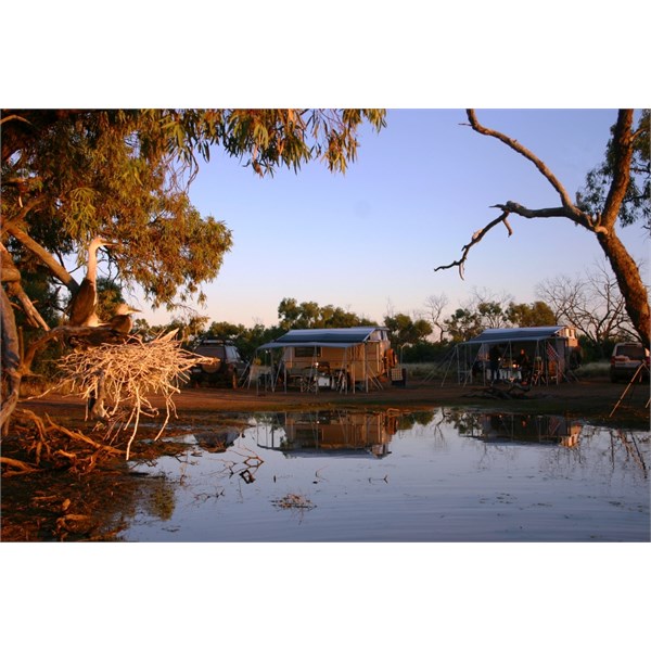 Camping at the lagoon - Kilcowera Station