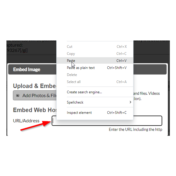 Paste address