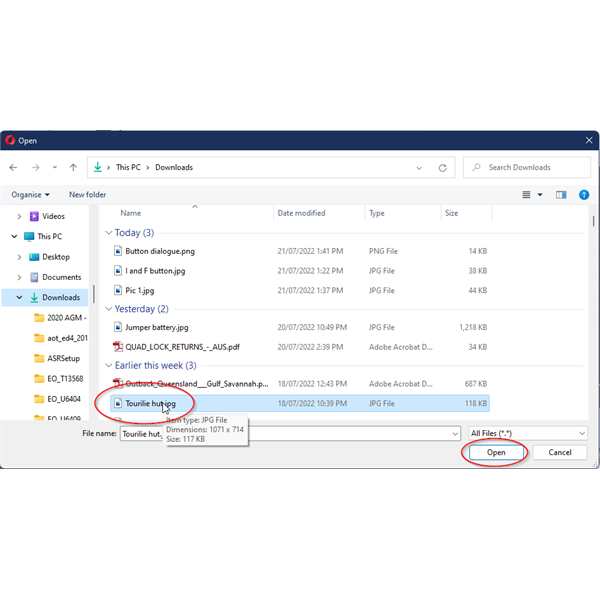 Navigate to and select the file