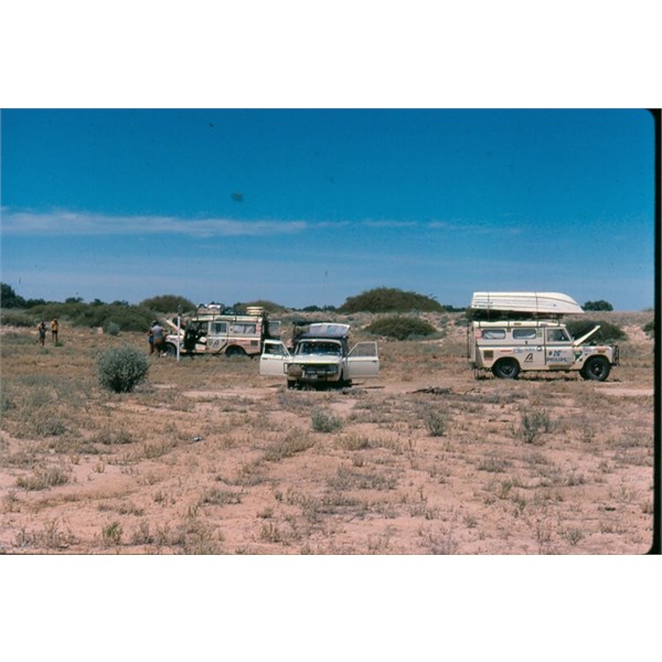 Camped with an Italian filmmaker (Guido Rametta) off the Birdsville Track Dec 1978