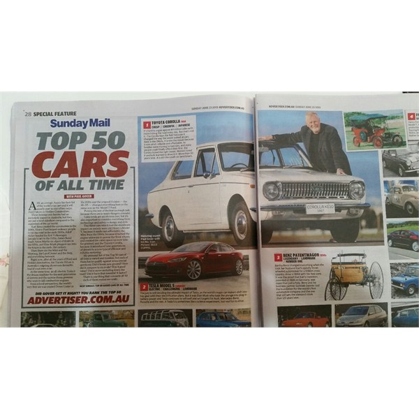 Old newspaper article - the KE10 Corolla was in the top 50 cars of all time, and rightly so.