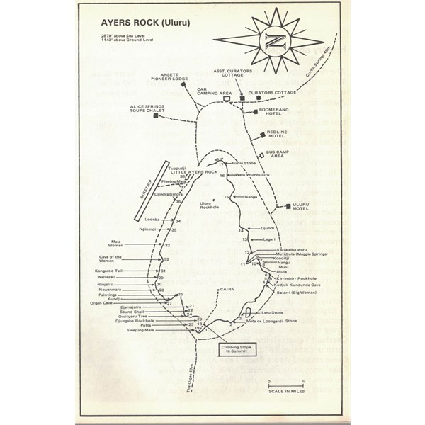 Ayers Rock Map from Jeff Carters Guide to Central Australia