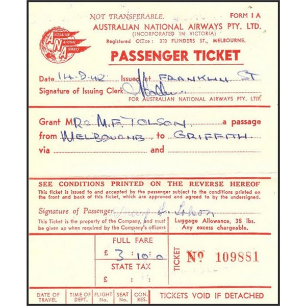 ANA Passenger Ticket