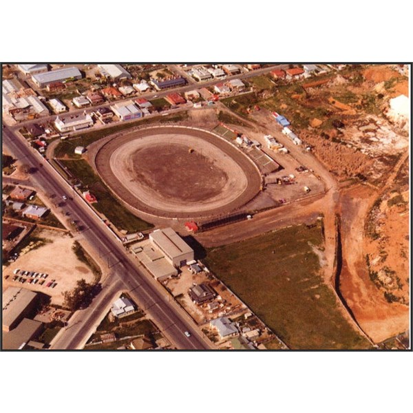 1970's Aerial photo of Rowley Park Speedway.
