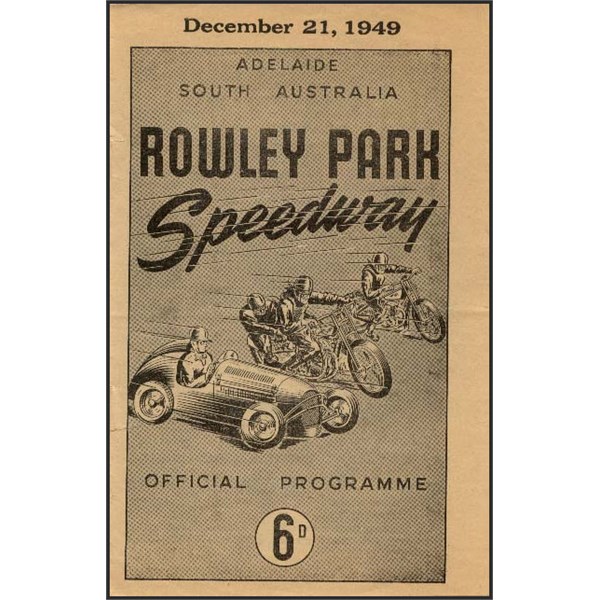 The first program printed for Rowley Park