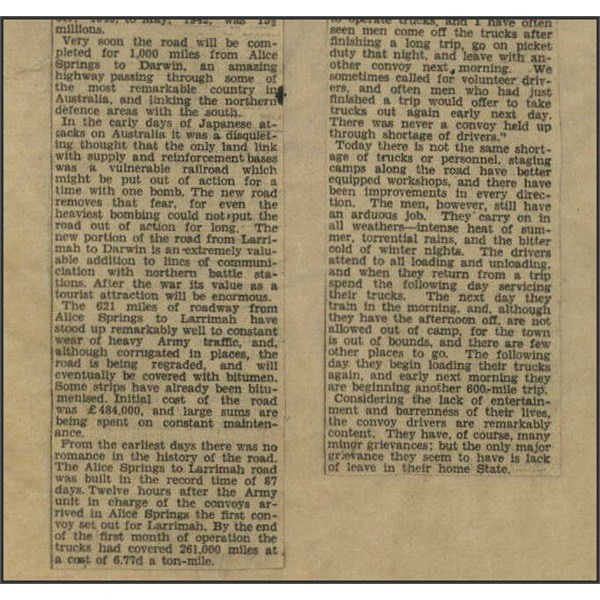 Argus News report Stuart Hwy 1942 part 2
