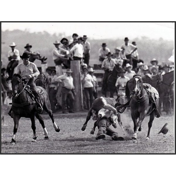 Gary McPhee at the Warwick Rodeo. 1978