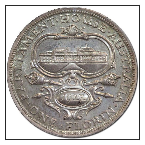 Australia 1927 Parliament House Florin Proof Coin