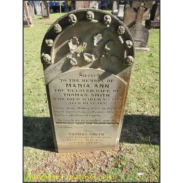 Inscription for Maria Ann Smith