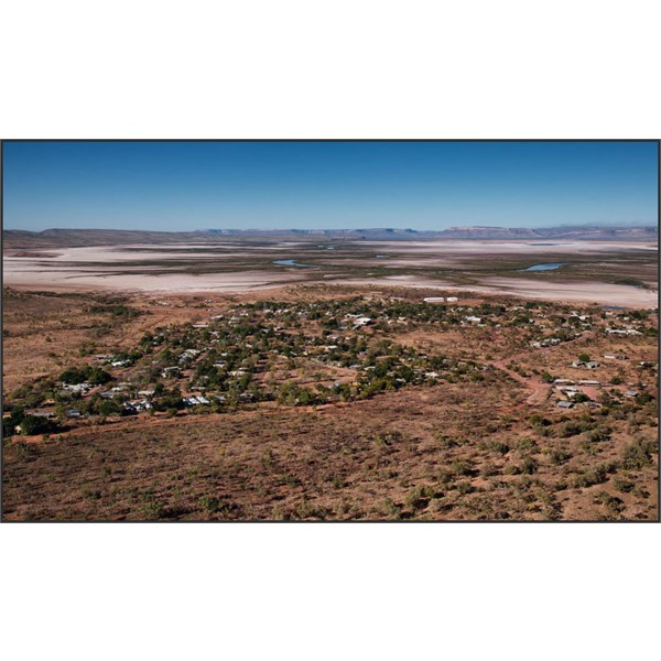 Wyndham, looking towards the south with the King River and Cockburn Ranges in the distance.