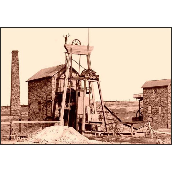 mine buildings at the Burra copper mine