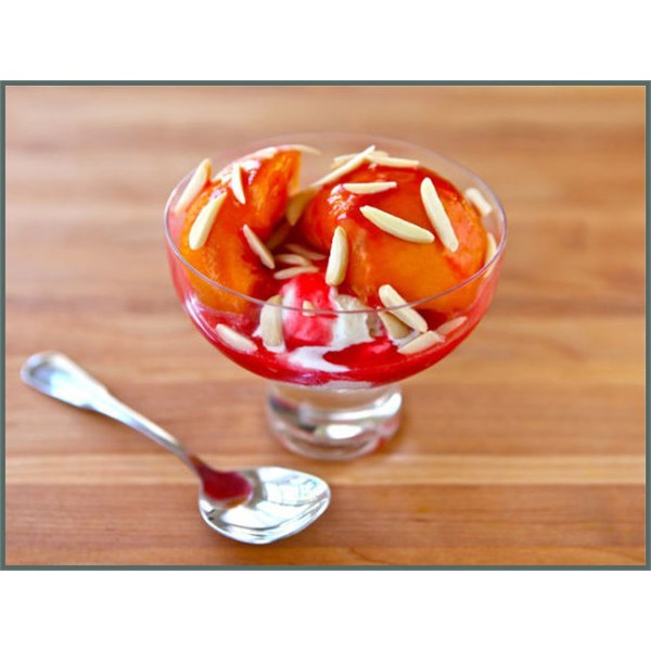 Peach Melba with Almonds