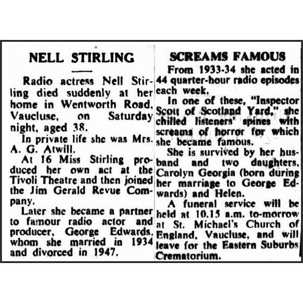 Nell Stirling news Paper article 1951