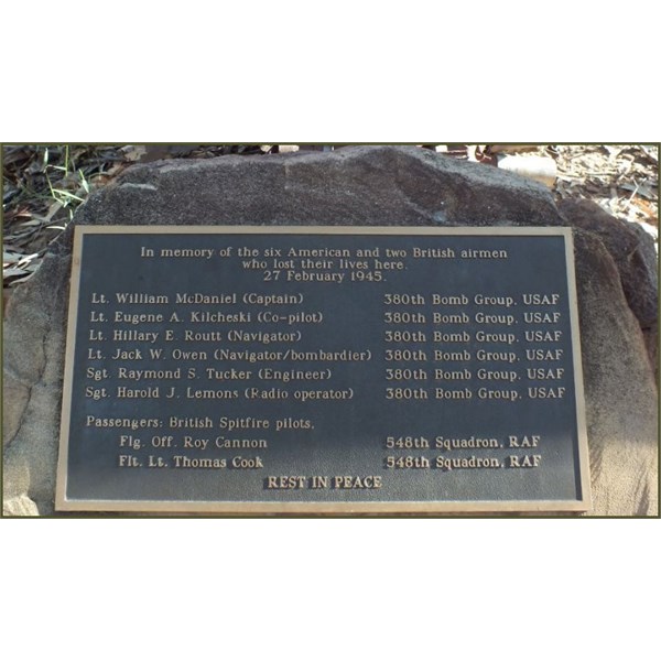 Plaque at the crash site