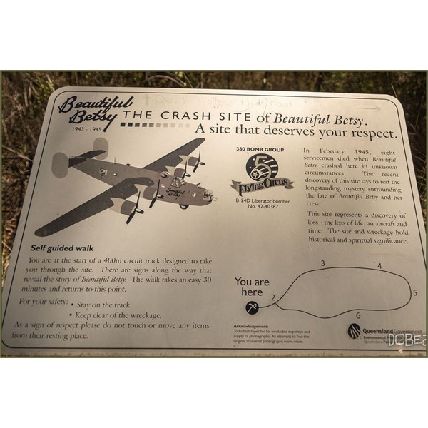 Tourist sign at the crash site