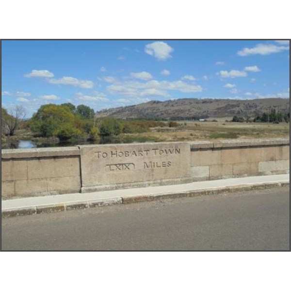 To Hobart engraved on the bridge