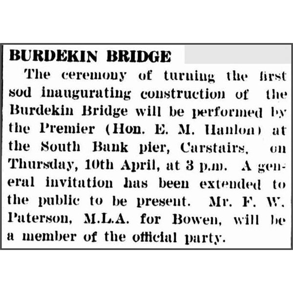 News Paper article in Bowen Independant, April 4th 1947