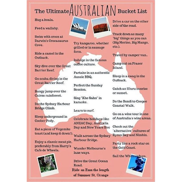 Aussie Bucket list