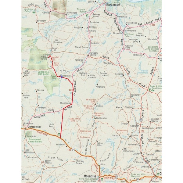 Map to Lawn Hill via Riversleigh