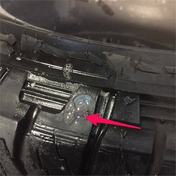 Location of nail in tyre