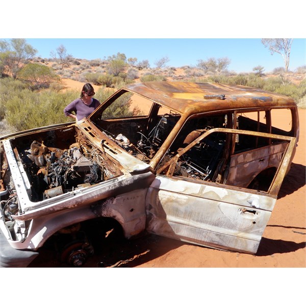 SWMBO, at the Burnt out Prado