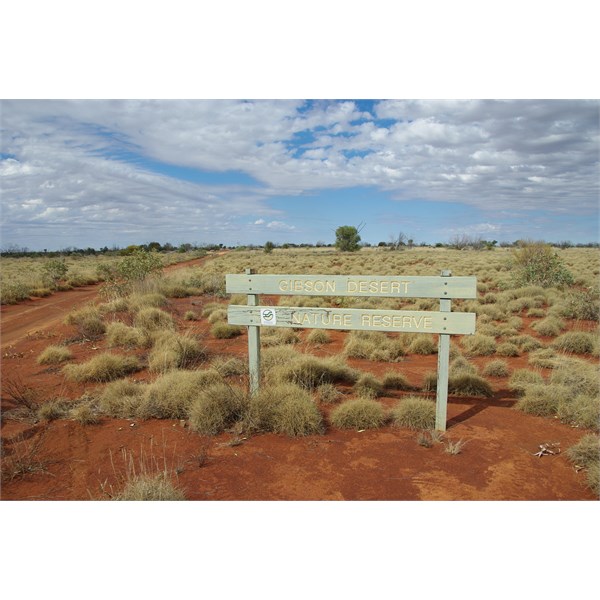 Gibson Desert Nature Reserve sign