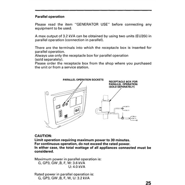 Honda Parallel Instructions