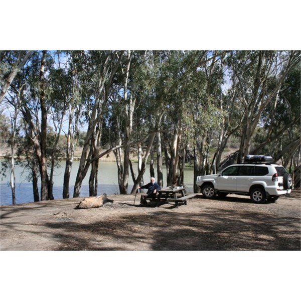 Campsite on the Darling at  Menindee