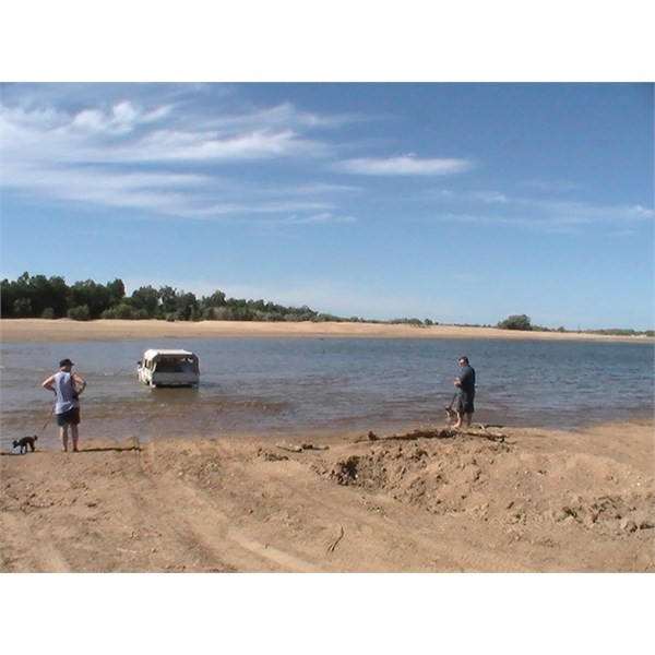 Koolatah Station Cruiser ute stuck in the Mitchell River