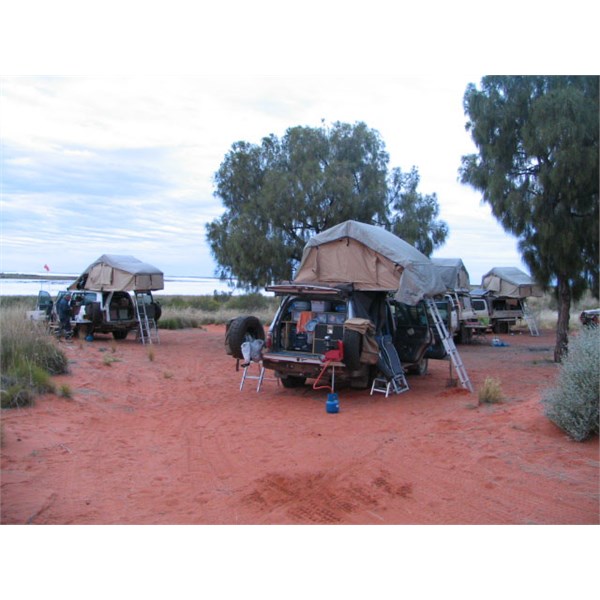 Our camp on the edge of Lake Disappointment