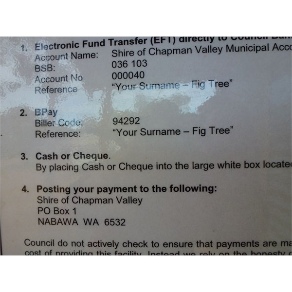 Fig Tree Crossing payment