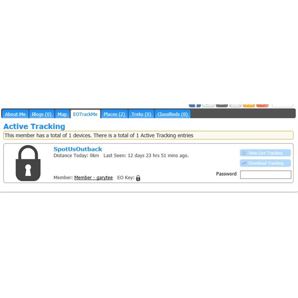 Locked EOTrackMe Device