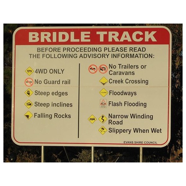Entrance sign to the Bridle Track that runs between Hill End and Bathurst NSW