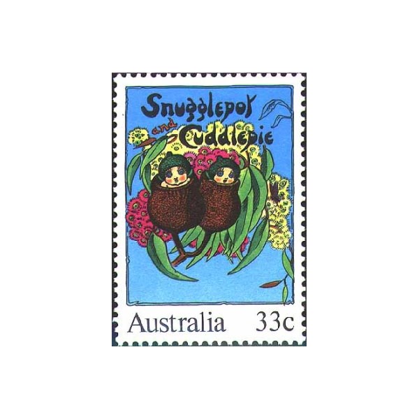 1985 Snugglepot & Cuddlepie 33c postage stamp