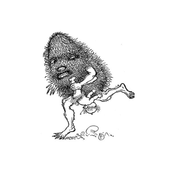 A Banksia Man abducting Little Ragged Blossom, from Snugglepot and Cuddlepie.