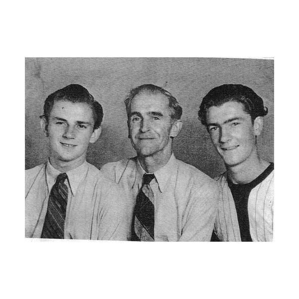A young Ken Bullen on L, Father Perc and a young Stafford Bullen on right.
